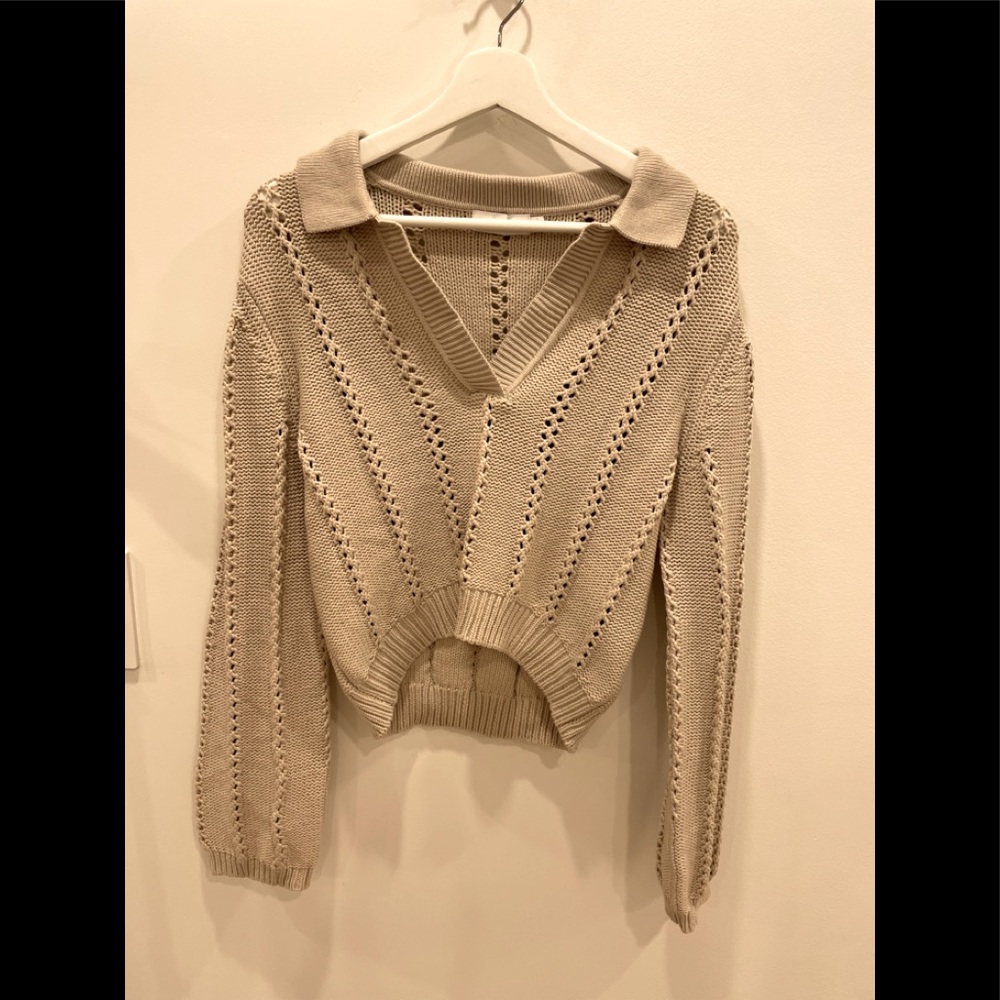 Jonathan Simkhai Berenice Directional Rib Cotton Blend Sweater - Picture 4 of 7